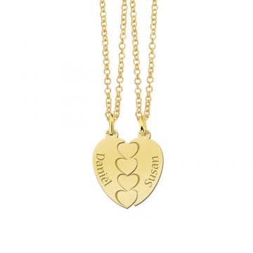 1 breekhartje goud met hartjes