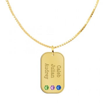 1 drie geboortestenen in een gouden hanger