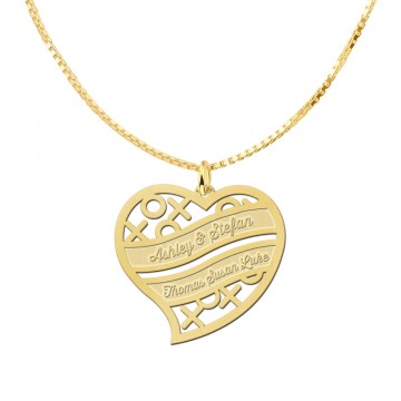 1 familie hanger goud hartvorm