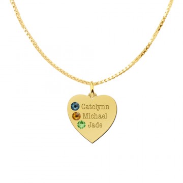 1 geboorte steen in hart van goud