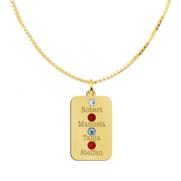 1 geboortestenen in gouden hanger
