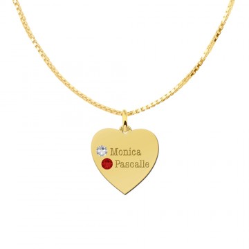 1 geboortestenen in gouden hart