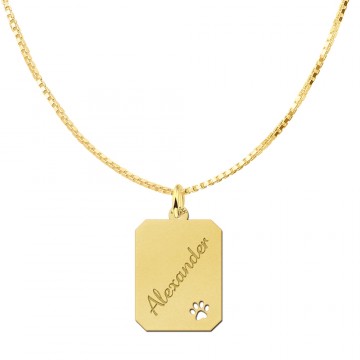 1 goud hanger rechthoek met pootje