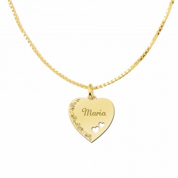 1 goud hart met bloemrand