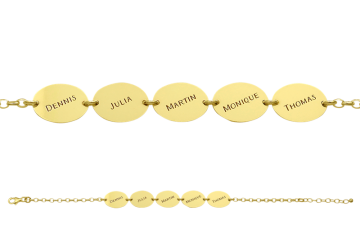 1 gouden armband 5 ovaaltjes
