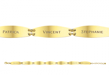 1 gouden armband 7 plaatjes met naam