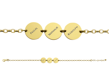 1 gouden armband drie rondjes met naam