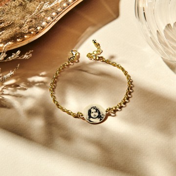 1 gouden armband met foto rondje