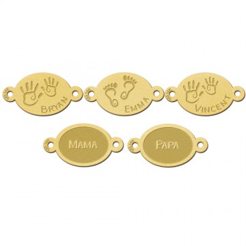 1 gouden armband met namen en voetjes