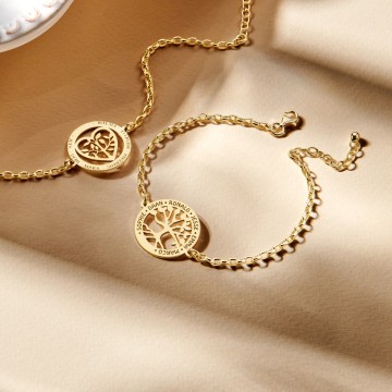 1 gouden armband met uitgesneden levensboom