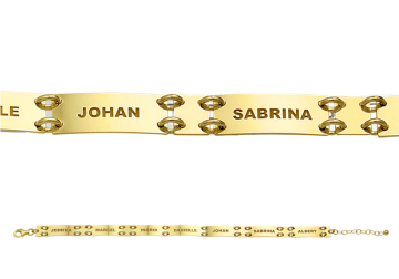 1 gouden armband rechthoek 7 namen