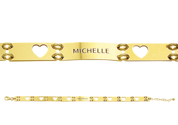 1 gouden armband uitgesneden hartjes