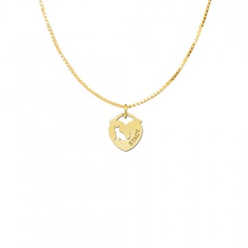 1 gouden dieren hart hanger poes