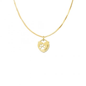 1 gouden dieren hart hanger pootje