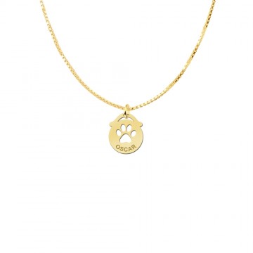 1 gouden dierenhanger met pootje