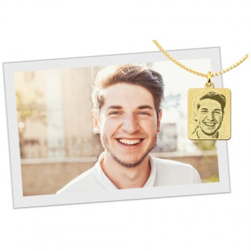 1 gouden dogtag hanger met foto