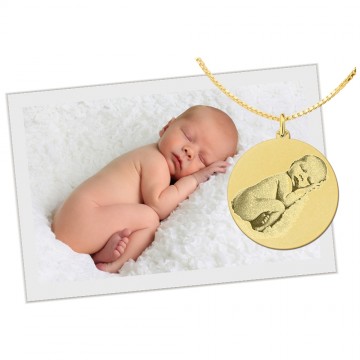 1 gouden foto hanger rond