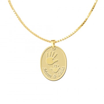 1 gouden geboorte hanger handjes