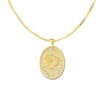 1 gouden geboorte hanger voetjes