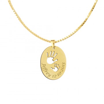 1 gouden geboorte sieraad handjes