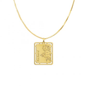 1 gouden hanger engel graveren met naam