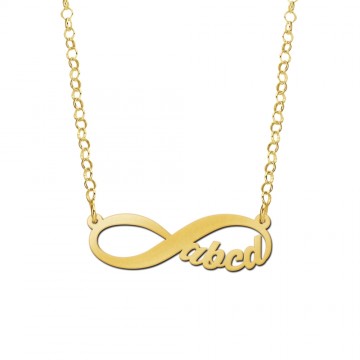 1 gouden hanger infinity 4 letters geschreven