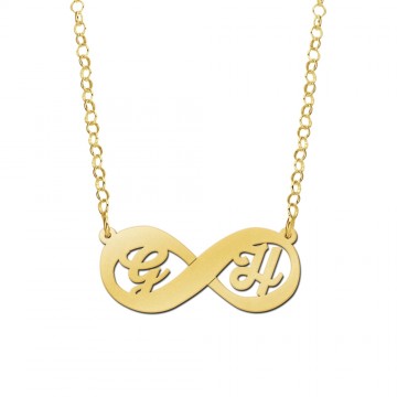 1 gouden hanger infinity initialen