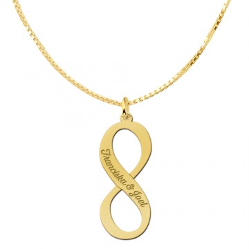 1 gouden hanger infinity lang met naam