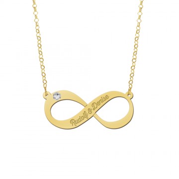1 gouden hanger infinity naam met zirkonia