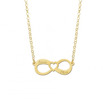 1 gouden hanger infinity twee namen en hart