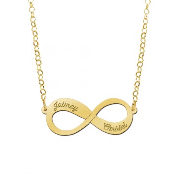 1 gouden hanger infinity twee namen