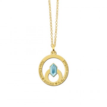 1 gouden hanger met kleurige steen