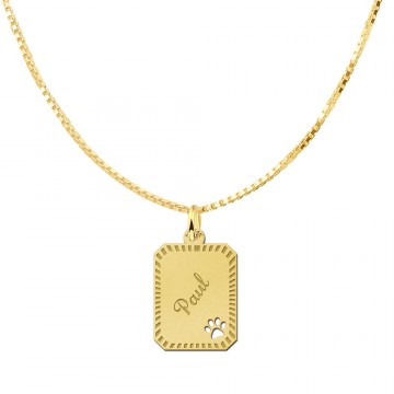 1 gouden hanger recht met rand en pootje