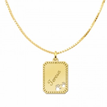 1 gouden hangertje gravure met handjes