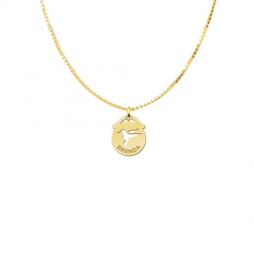 1 gouden hangertje kolibri met naam