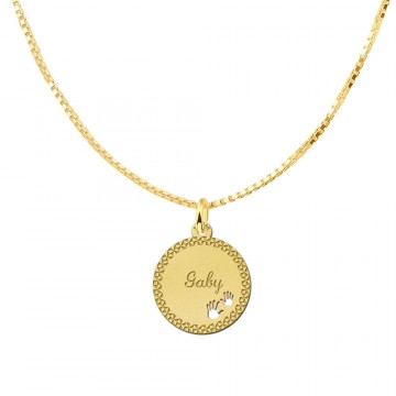 1 gouden hangertje met twee handjes