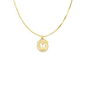 1 gouden hangertje met vlindertje