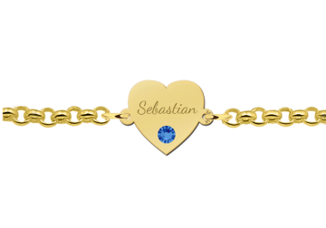 1 gouden hart armband met gravure