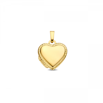 1 gouden hart medaillon met een versierde rand