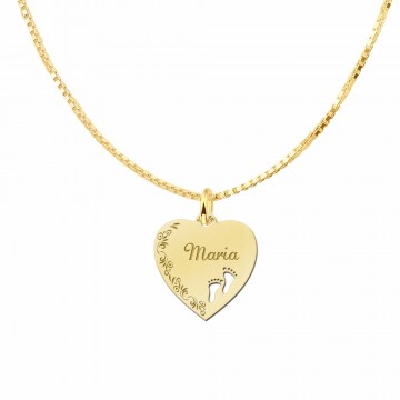 1 gouden hart met bloemrand