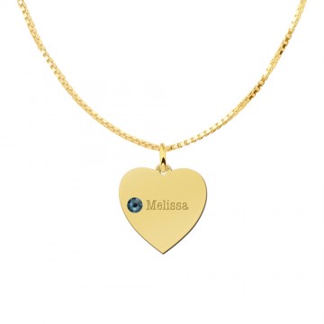 1 gouden hart met geboortesteen