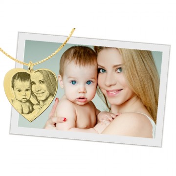 1 gouden hart sieraad met foto