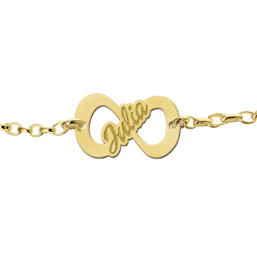 1 gouden infinity armband met naam