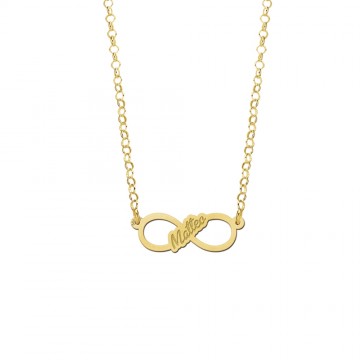 1 gouden infinity ketting met geschreven naam small