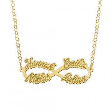 1 gouden infinity ketting met vier namen
