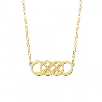 1 gouden ketting dubbel infinity symbool