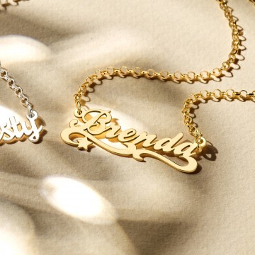 1 gouden kinder naamketting model brenda