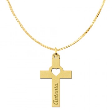 1 gouden kruis met naam