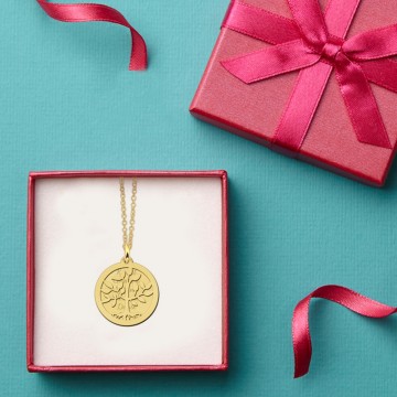 1 gouden levensboomketting met twee schijven