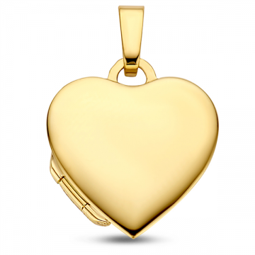1 gouden medaillon in hartvorm met gravure groot